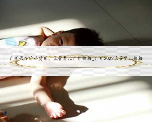 广州代怀价格费用，试管婴儿广州价格_广州2023试管婴儿价格