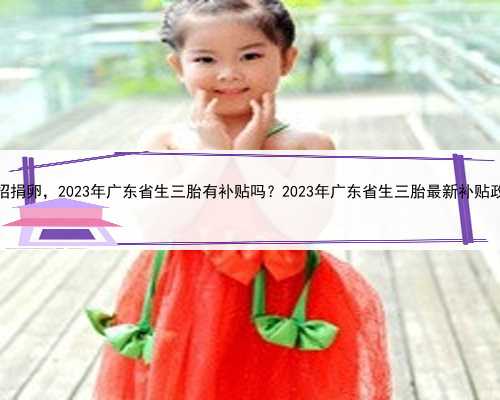 广东招捐卵，2023年广东省生三胎有补贴吗？2023年广东省生三胎最新补贴政策？